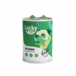 Консервированный корм Lucky bits для собак всех пород кролик, груша, цукини, 400 г