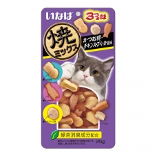 INABA лакомство запеченное для кошек Yakimiksu ассорти со вкусом кацуобуси, куриного бульона и кальмара, 25 г