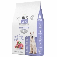 Brit Care сухой корм для взрослых собак с чувствительным пищеварением, индейка, ягненок, 1,5 кг