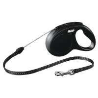 FLEXI New Classic S Cord 5 m Поводок-рулетка, трос, черный, до 12 кг