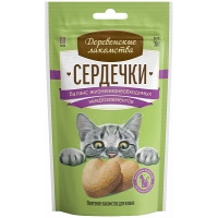 Деревенские лакомства. для кош. Сердечки баланс жизненнонеобходимых микроэл-в, 30г