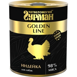 Четвероногий гурман Golden Line консервы для собак с индейкой в желе
