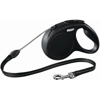 FLEXI New Classic M Cord 8 m Поводок-рулетка, трос, черный, до 20 кг