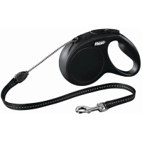 FLEXI New Classic M 5 m Cord Поводок-рулетка, трос, черный, до 20кг