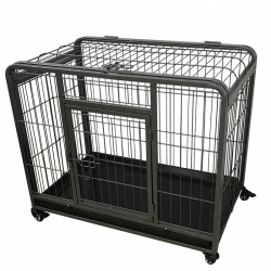 DUVO+ Клетка на колесах для животных до 20кг "Heavy Duty Crate", две двери, 79х53х61см, черная