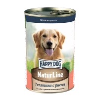 ХэппиДог Natur Line Консервы для собак, Телятина с рисом, 0,410 кг 72246