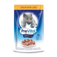 PreVital Premium консервы с уткой и ягненком в желе для кошек, 100 г