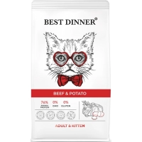 Best Dinner Adult&Kitten сухой корм для котят и взр. кошек Говядина и картофель