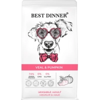 Best Dinner Sensible Medium&Maxi сухой корм для собак ср. и кр. пород Телятина и тыква