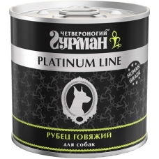 Четвероногий Гурман Platinum консервы для собак Рубец говяжий в желе
