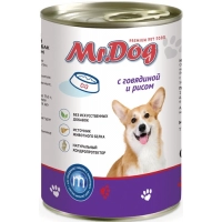 Mr.Dog консервы для собак с Говядиной и рисом
