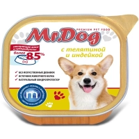 Mr.Dog консервы для собак с Телятиной и индейкой