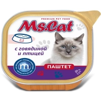 Ms.Catконсервы для кошек паштет с Говядиной и птицей