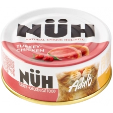 Nuh консервы для кошек б/зерн. Индейка и цыплёнок